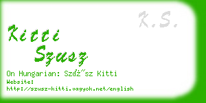 kitti szusz business card